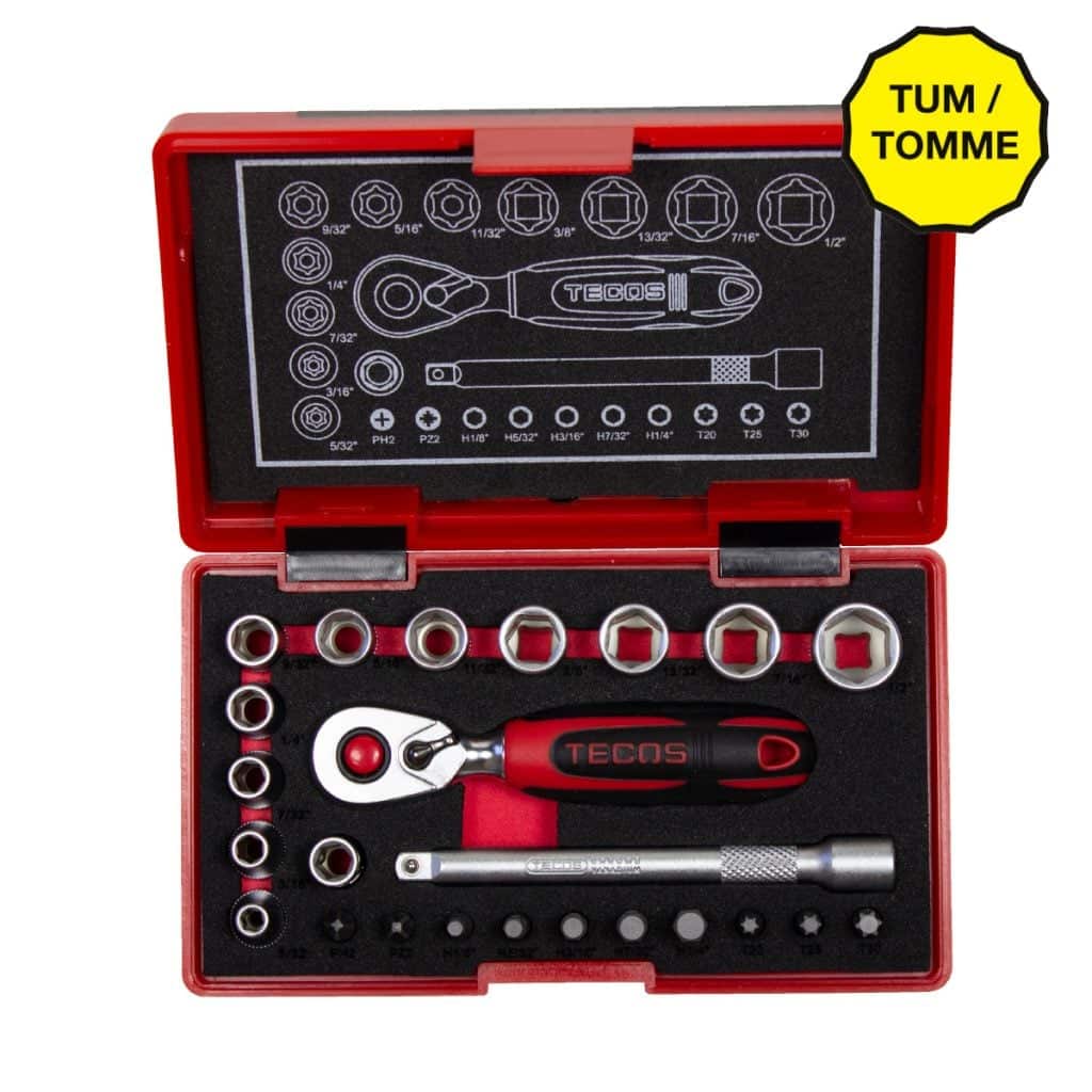 TECOS pipesett 1/4" - 23 deler (tomme)