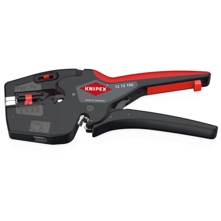 KNIPEX NexStrip Multitool voor elektriciens in blister met antislip kunststof bekleding 190 mm, 12 72 190 SB
